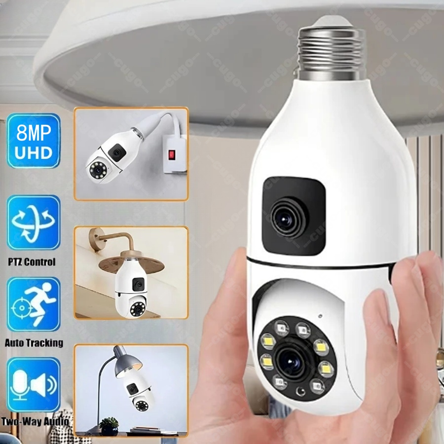 Home Cinema Outdoor - E27 Bulb Surveillance Security Camera 8MP