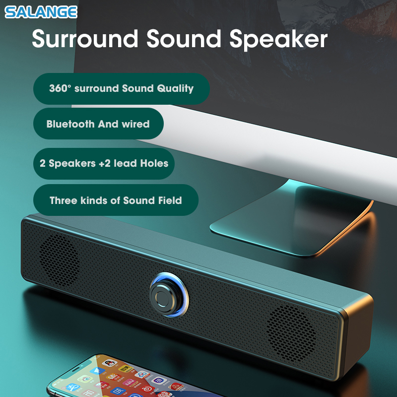 Home Cinema With Wireless Rear Speakers - PC Soundbar Wired/Wireless Bluetooth Speaker 4D