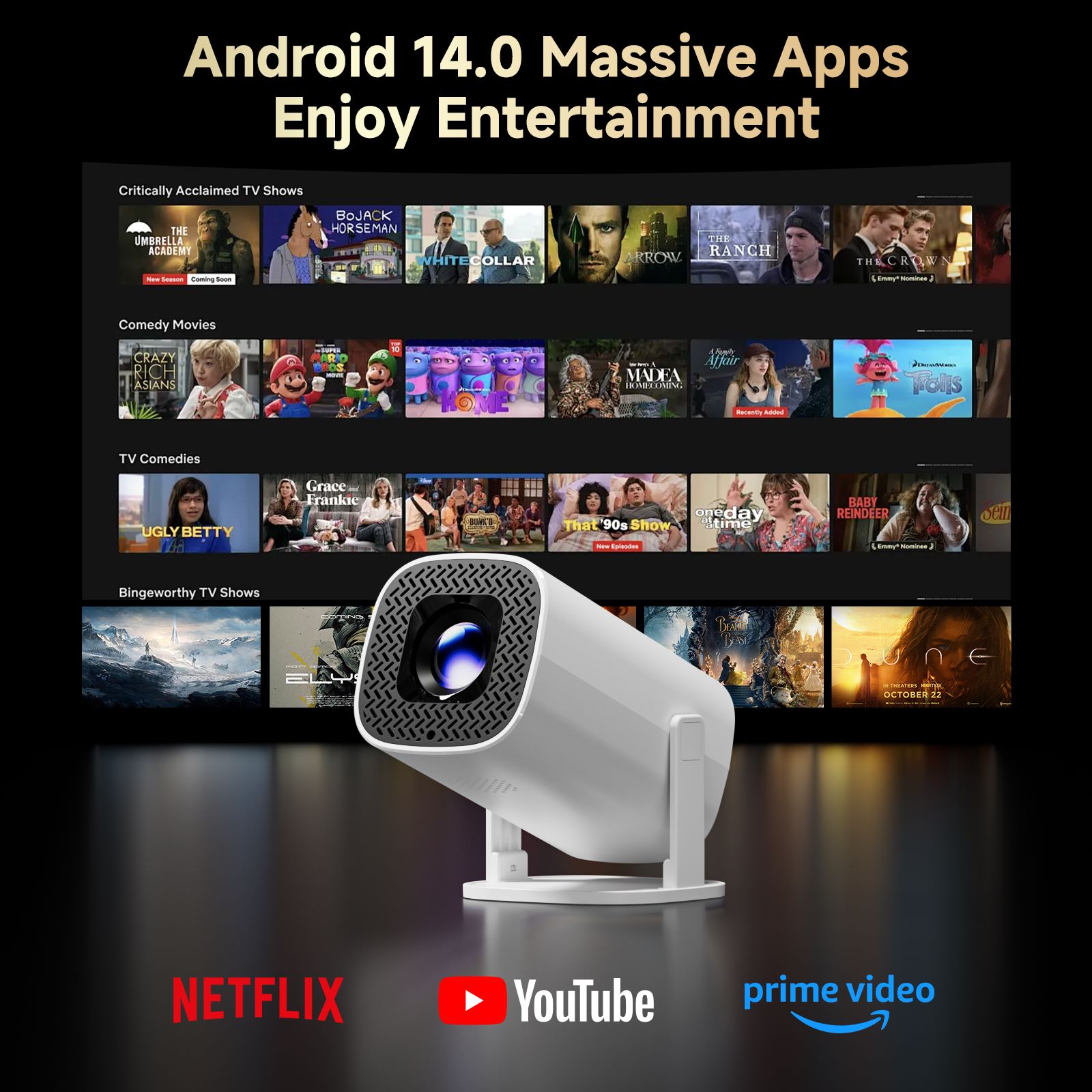HONGTOP P30PRO Smart Mini Proj - Home Cinema Gadgets recension och pris