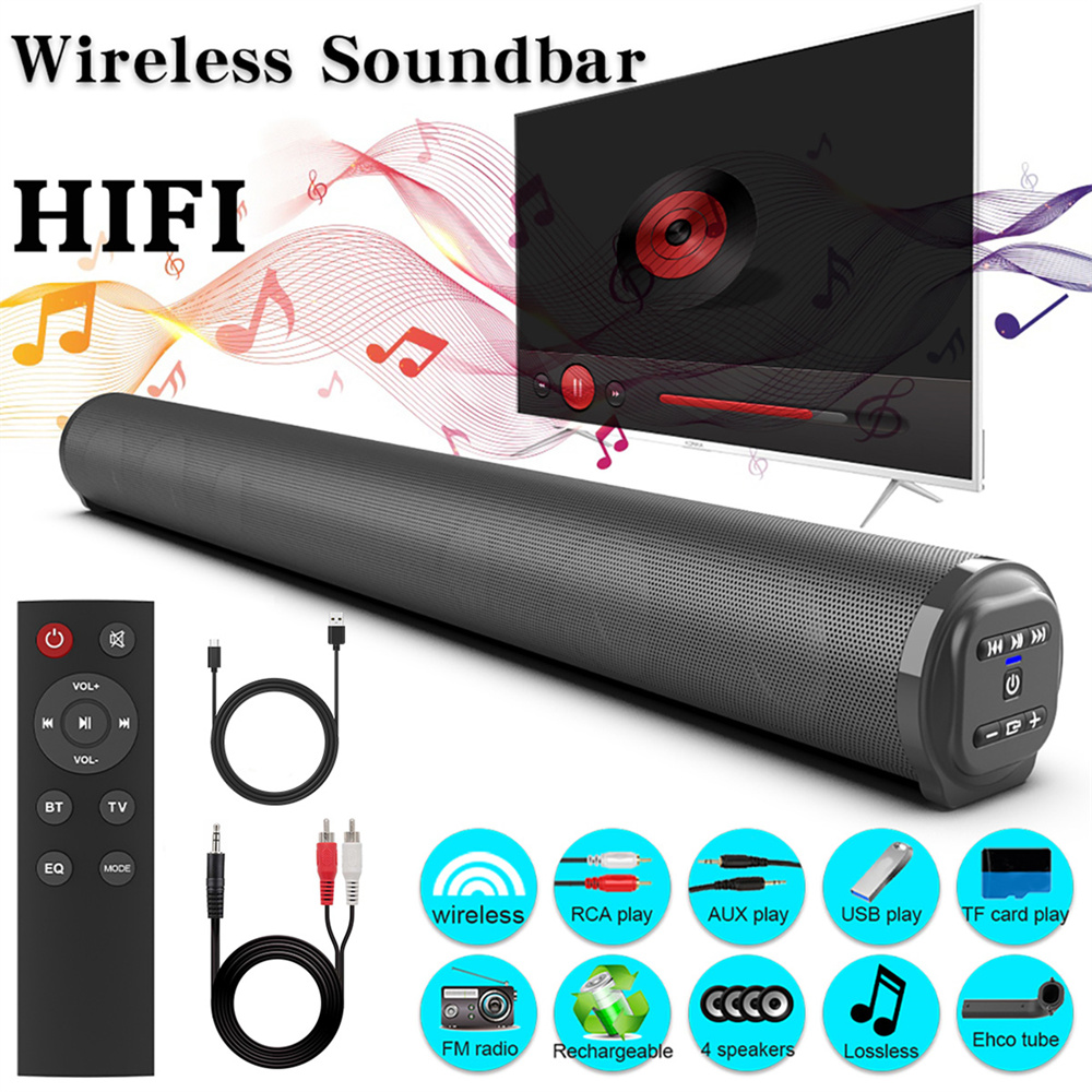 Sound Bar TV Sound System Blue - Home Cinema With Wireless Rear Speakers recension och pris