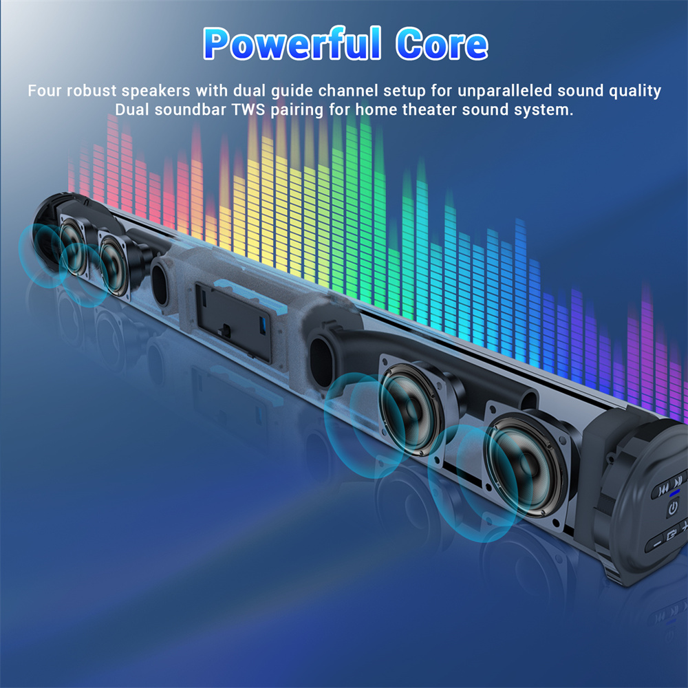 Sound Bar TV Sound System Blue - Home Cinema With Wireless Rear Speakers recension och pris
