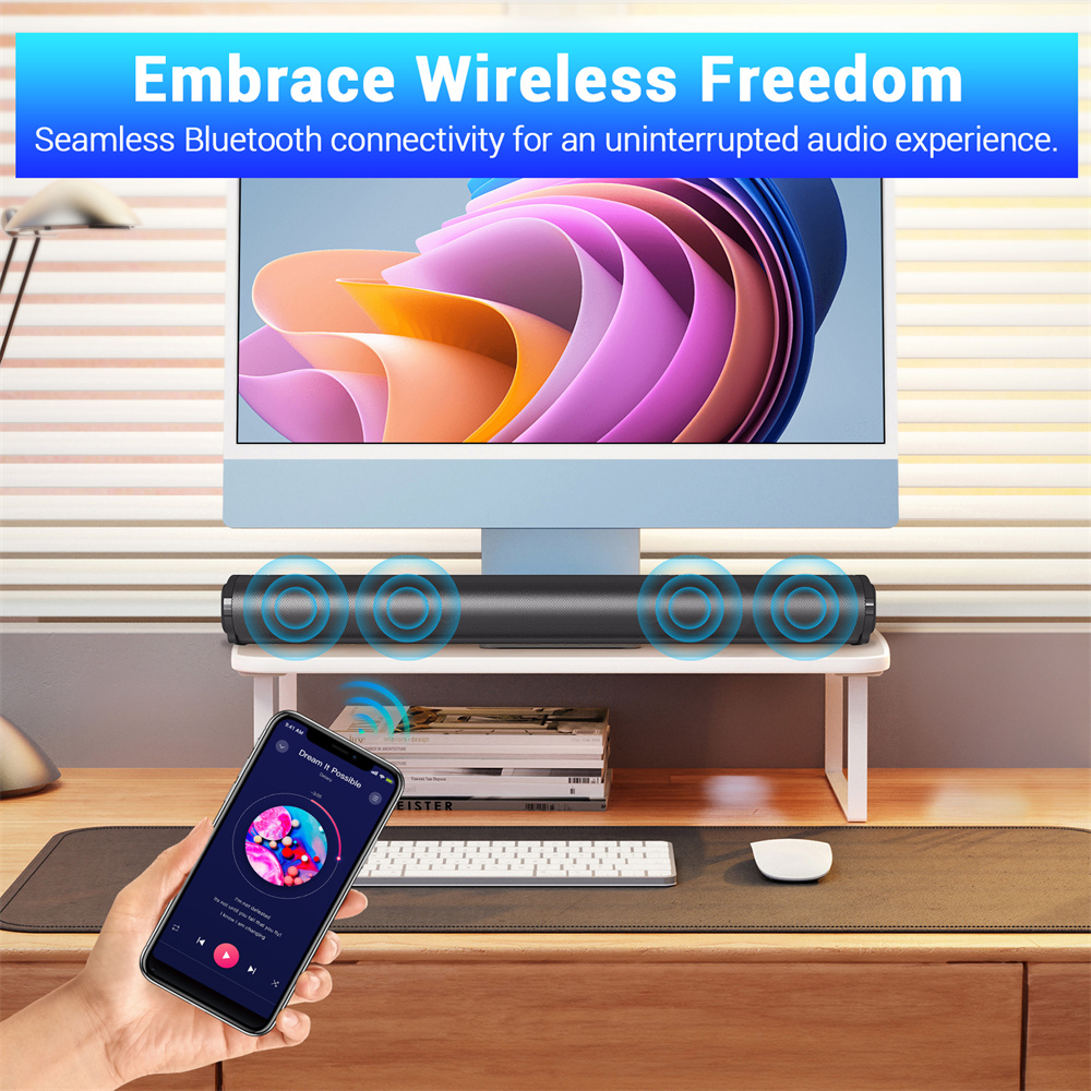 Sound Bar TV Sound System Blue - Home Cinema With Wireless Rear Speakers recension och pris