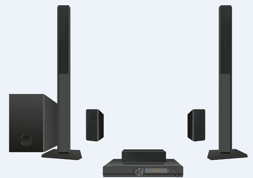 2025 Newest 5.1ch Speakers Hom - Home Cinema With Wireless Rear Speakers recension och pris