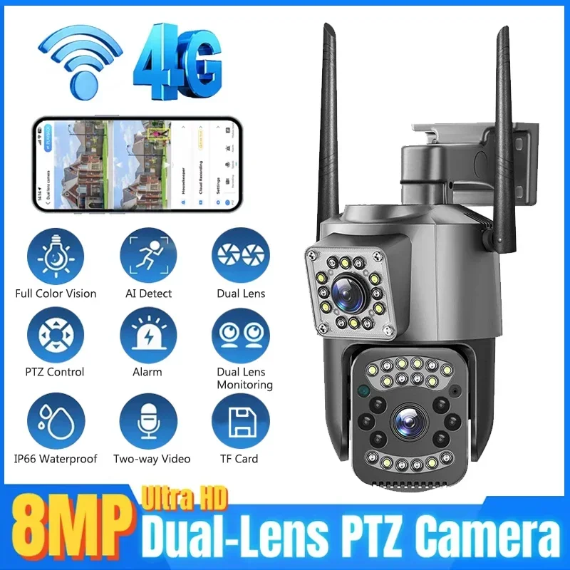 8MP WIFI IP Camera 4K PTZ Dual - Home Cinema Outdoor recension och pris