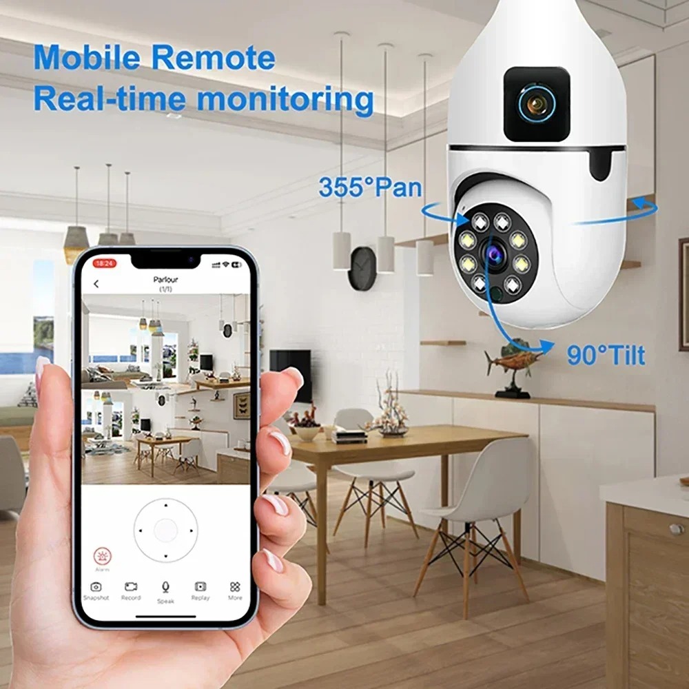 WiFi IP Camera E27 Bulb Cam 8M - Home Cinema Outdoor recension och pris