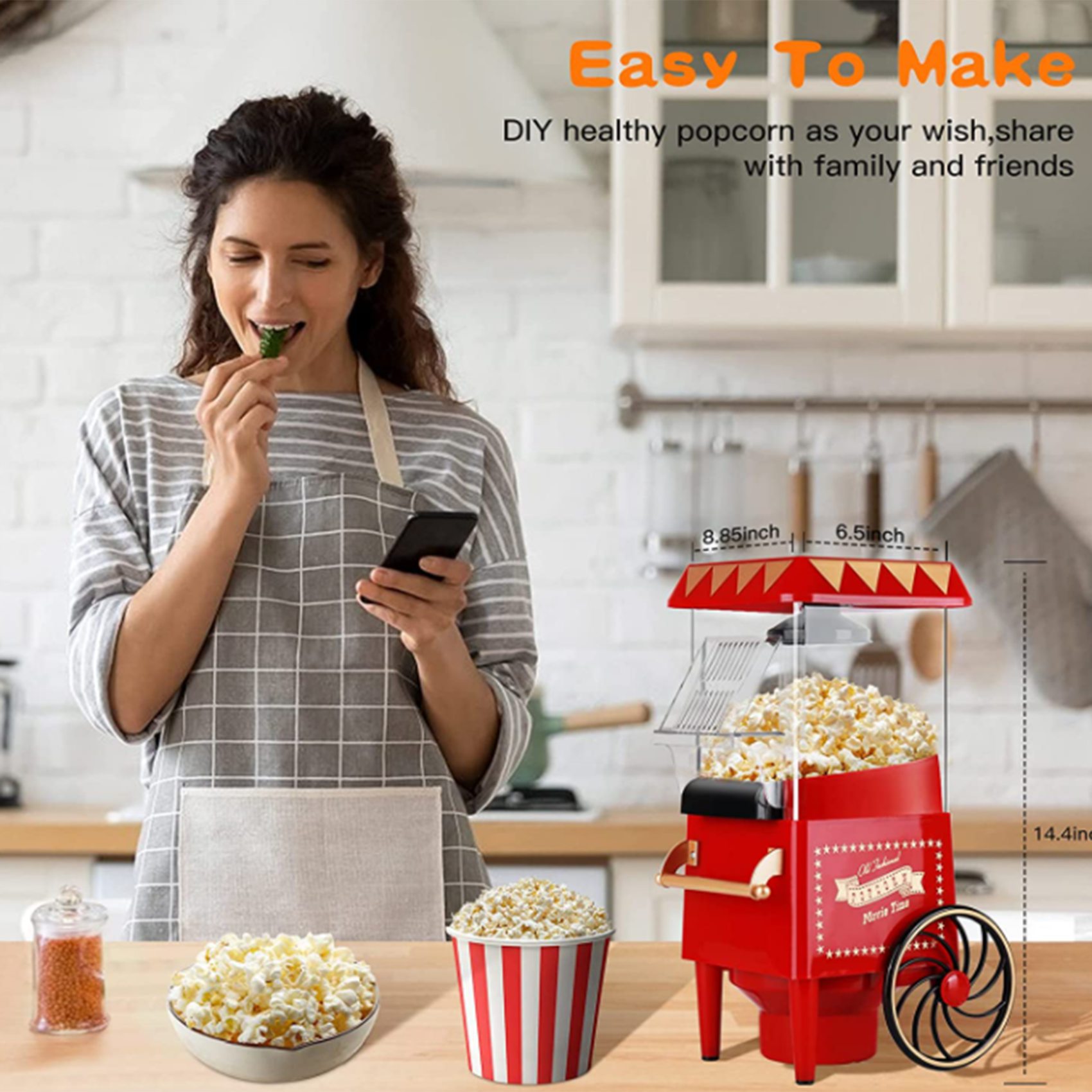 A69X-Popcorn Maker,Hot Air Pop - Popcorn Machine Home recension och pris