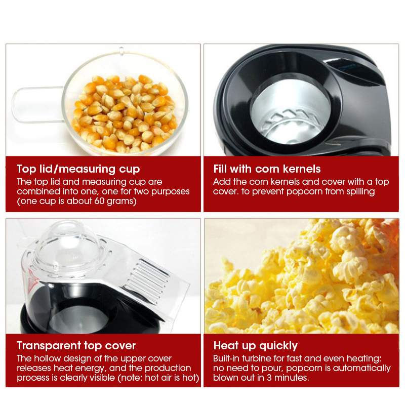 Fully Automatic Electric Air P - Popcorn Machine Home recension och pris