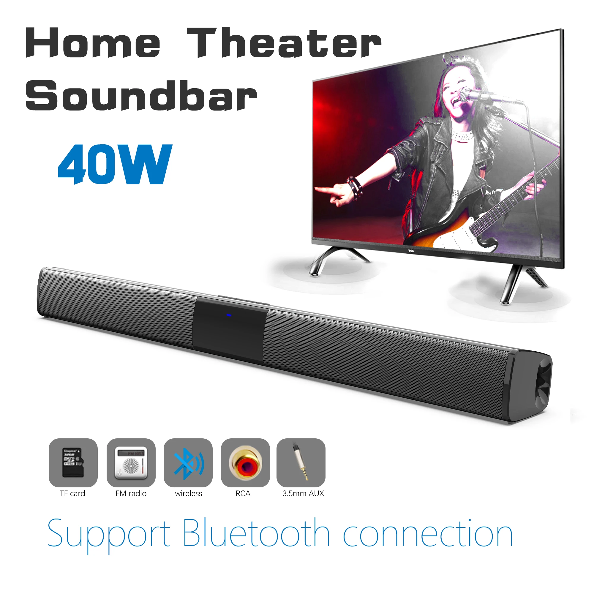 40W High Power Soundbar for TV - Home Cinema With Wireless Rear Speakers recension och pris