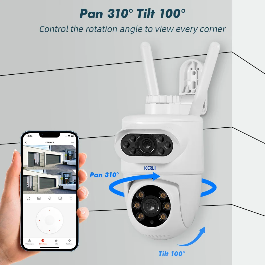 KERUI 5K 10MP Dual Lens PTZ WI - Home Cinema Outdoor recension och pris
