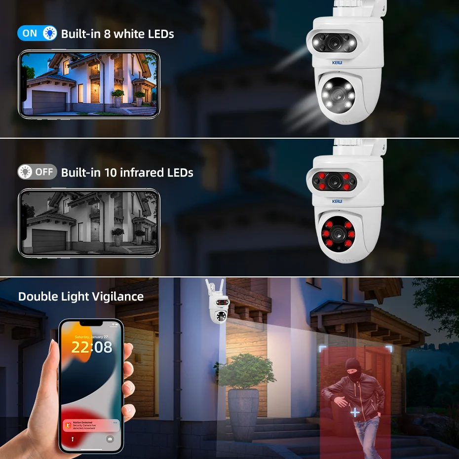 KERUI 5K 10MP Dual Lens PTZ WI - Home Cinema Outdoor recension och pris