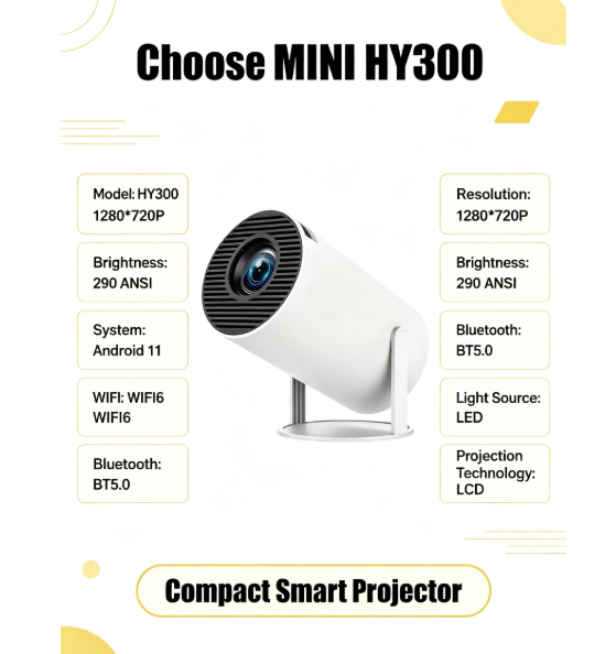 Mini HY300 Portable Projector  - Home Cinema Gadgets recension och pris